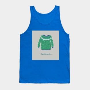 Woolen sweater with Norwegian ornament Tank Top